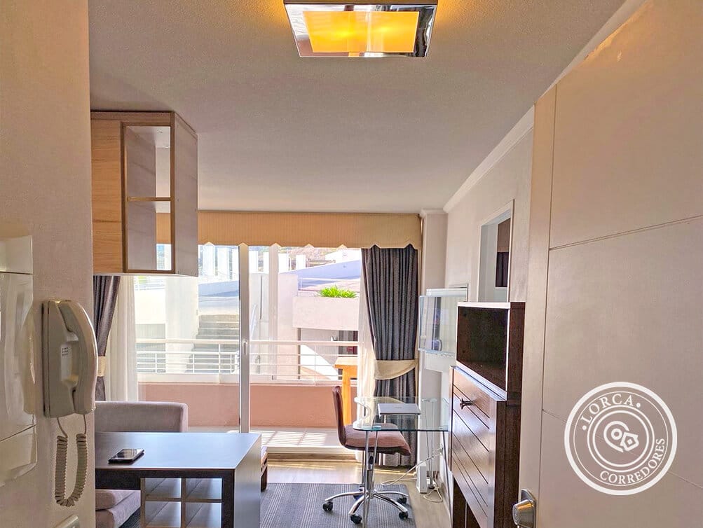 Departamento Amoblado en Arriendo Condominio Siete Mares, Sector Agua Santa, Viña del Mar — 1 Dormitorio, Gastos Comunes Incluidos