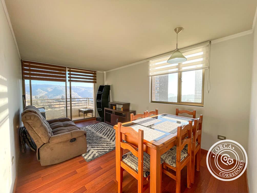 Departamento Amoblado en Arriendo Canal Beagle Viña del Mar — 3 Dormitorios con Suite, Edificio Parque Mirador