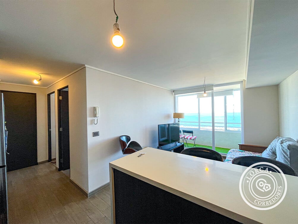 Departamento en Arriendo Sector 21 Norte, Subida Alessandri, Viña del Mar | Con o Sin Muebles, 2 Dormitorios, 1 Baño, 69 m², Piso 11, Balcón Vista Panorámica al Mar, con Estacionamiento, $600.000