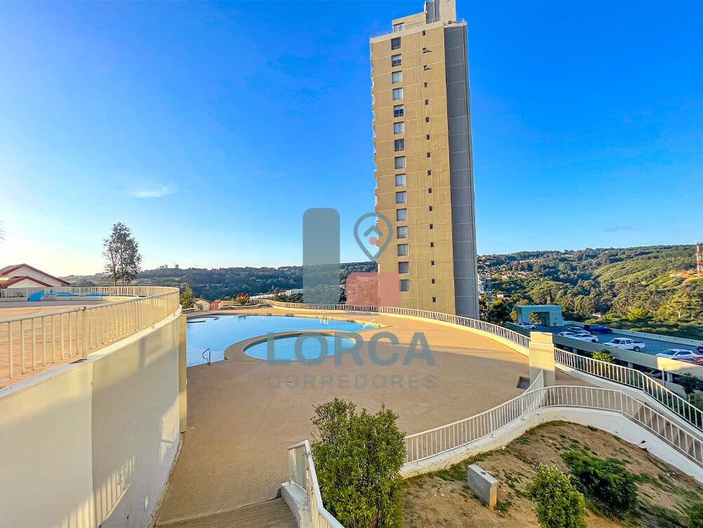Departamento en Venta Condominio Jardín del Mar, Reñaca — Viña del Mar, 3 Dormitorios, 2 Baños, 71 m², Piso 1, con Estacionamiento, Amplias Piscinas con Tobogán, UF 3.912
