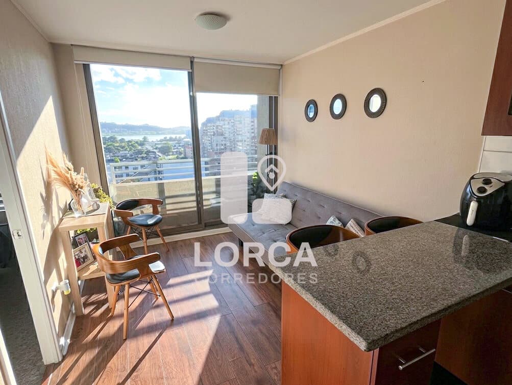 Departamento en Arriendo Edificio Futuro Green, Centro de Concepción | 1 Dormitorio, Piso 13, Vista Panorámica al Río Biobío, con Estacionamiento, $500.000