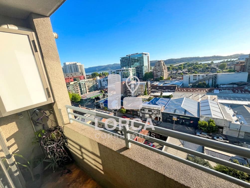 Departamento en Arriendo Edificio Futuro Green, Centro de Concepción | 1 Dormitorio, Piso 13, Vista Panorámica al Río Biobío, con Estacionamiento, $500.000
